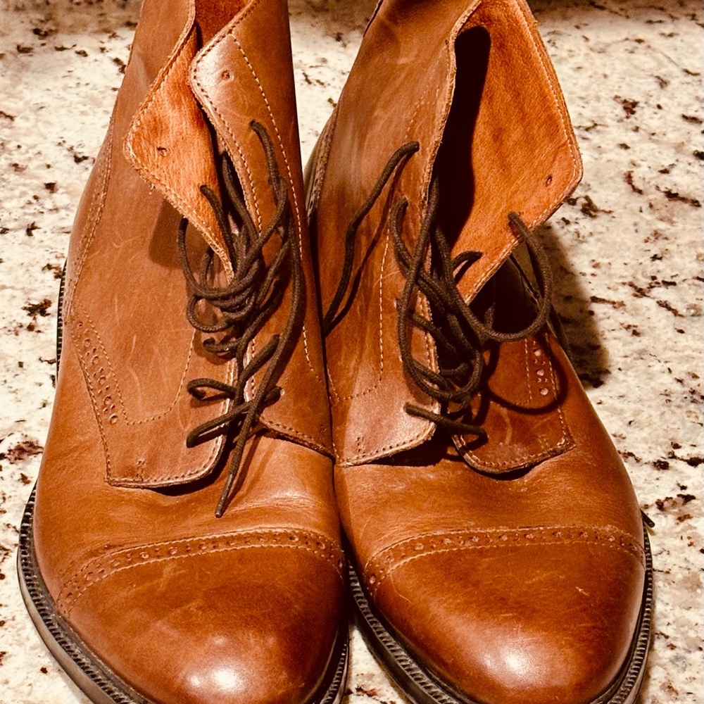 Stafford Gunner Cap Toe Men’s Brown Leather Ankle Dress Boots Size 11 Medium